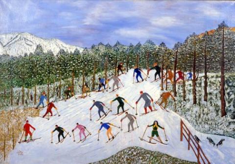 Skiers Painting