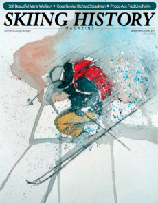 Skiing History Magazine Watercolor Painting by Spanish painter Ricardo Montoro