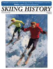 Skiing History Magazine Oil Painting Magazine Cover by Arthur Sarnoff